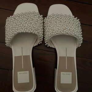 White pearl sandals